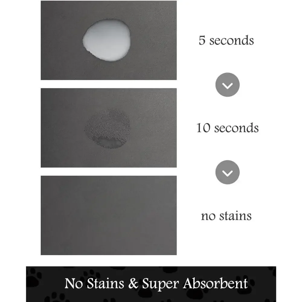 Pet Feeding Mat-Absorbent Dog Mat for Food and Water Bowl-No Stains Quick Dry Do